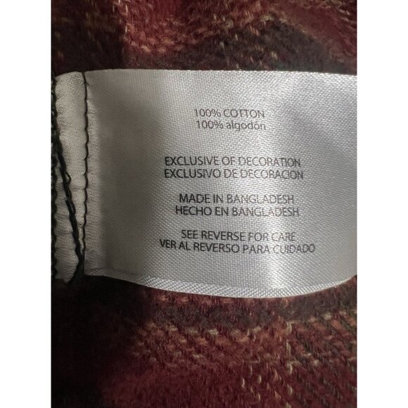 ORVIS Mens Red/Olive Green Shirt Jacket Side Pockets Heavy Cotton Flannel XXL - Picture 4 of 11